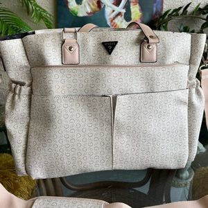 GUESS large cream tote.